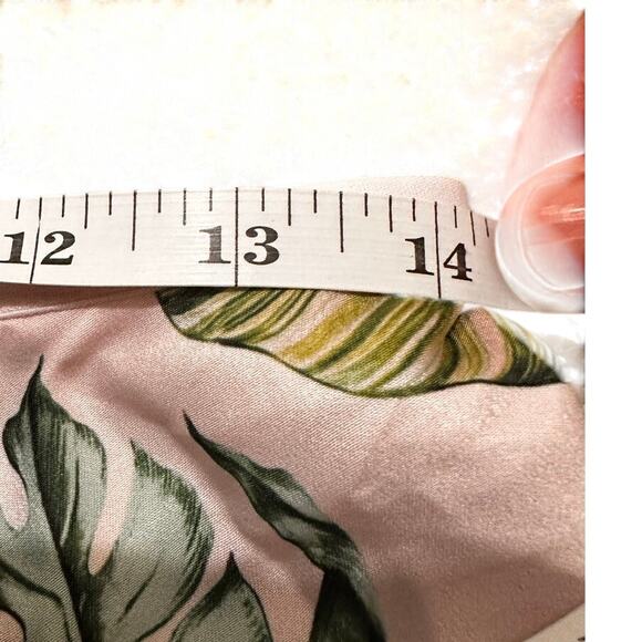 David Lerner Naomi Bias Midi Skirt Petal Pink Floral Cheetah Satin Slip Skirt, S - Picture 4 of 6